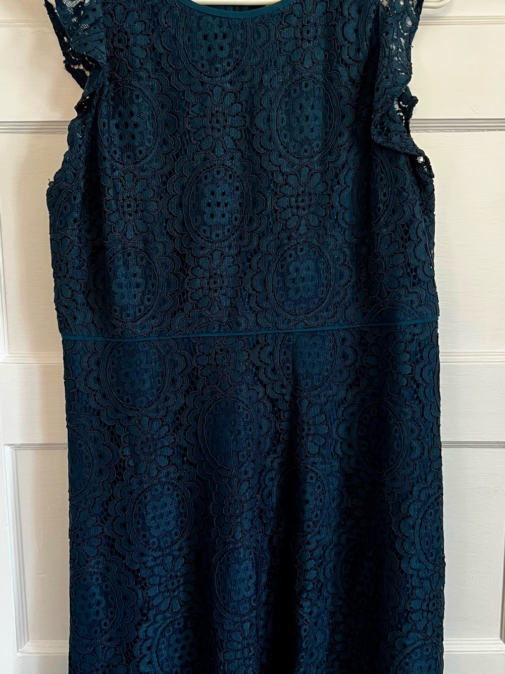 LOFT Teal Lace Sleeveless Sheath Dress